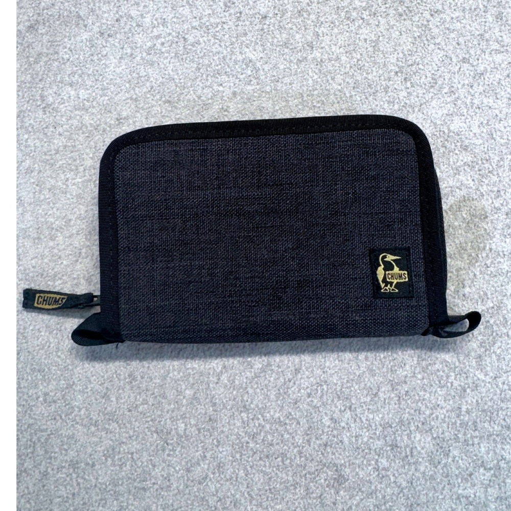 Chums Travel Wallet Unisex OS Charcoal‎ Gray Canvas Zip Around Organizer Pouch